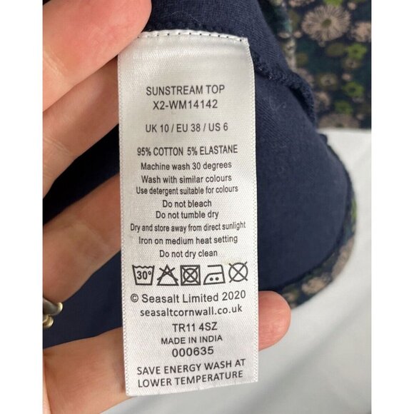 Seasalt Cornwall Floral Green Mockneck Top Womens Size 6 - Picture 4 of 8